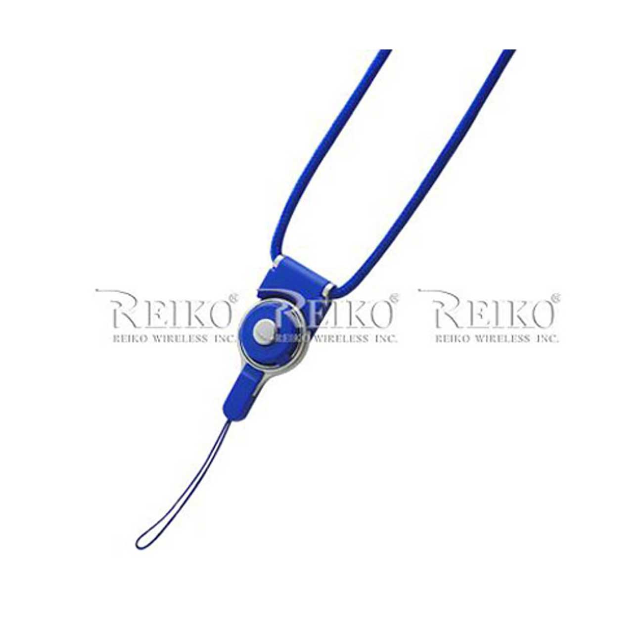 REIKO LONG LANYARD STRAP WITH CLIP IN BLUE